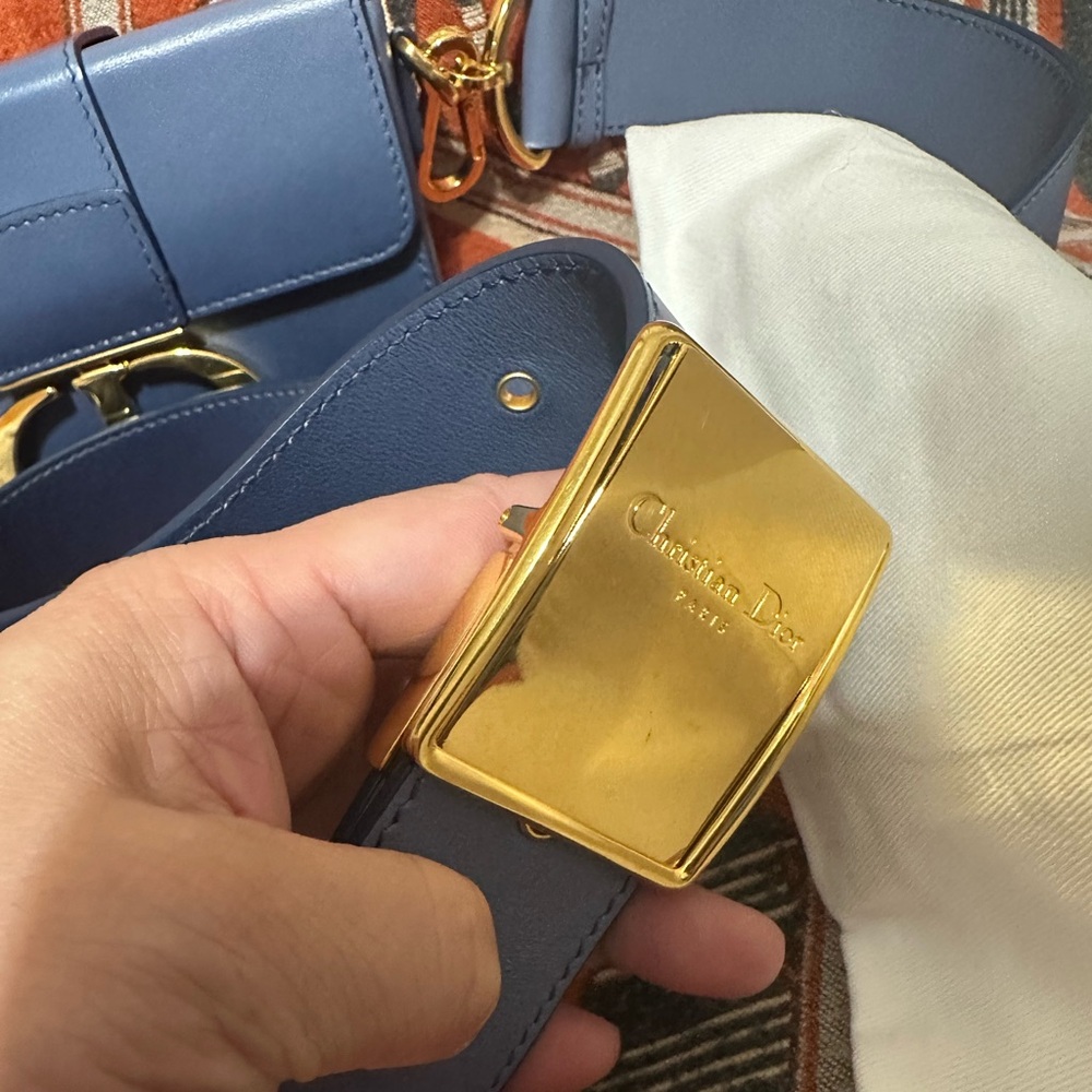 Dior Blue Leather CD Logo Belt Bag with Gold Hardware - Picture 2 of 10